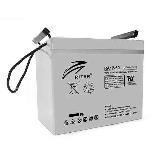 Акумуляторна батарея AGM RITAR RA12-60, Gray Case, 12V 60.0Ah ( 260 x 169 x 211 (218) ) Q1 Київ