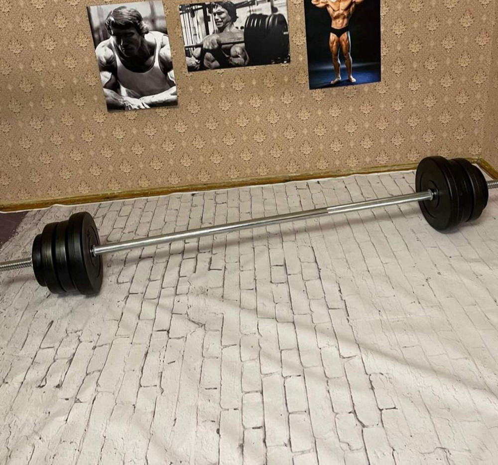 Штанга наборная на 32 кг Гантели, гири, штанги и диски в ударостойком пластике Киев - изображение 1