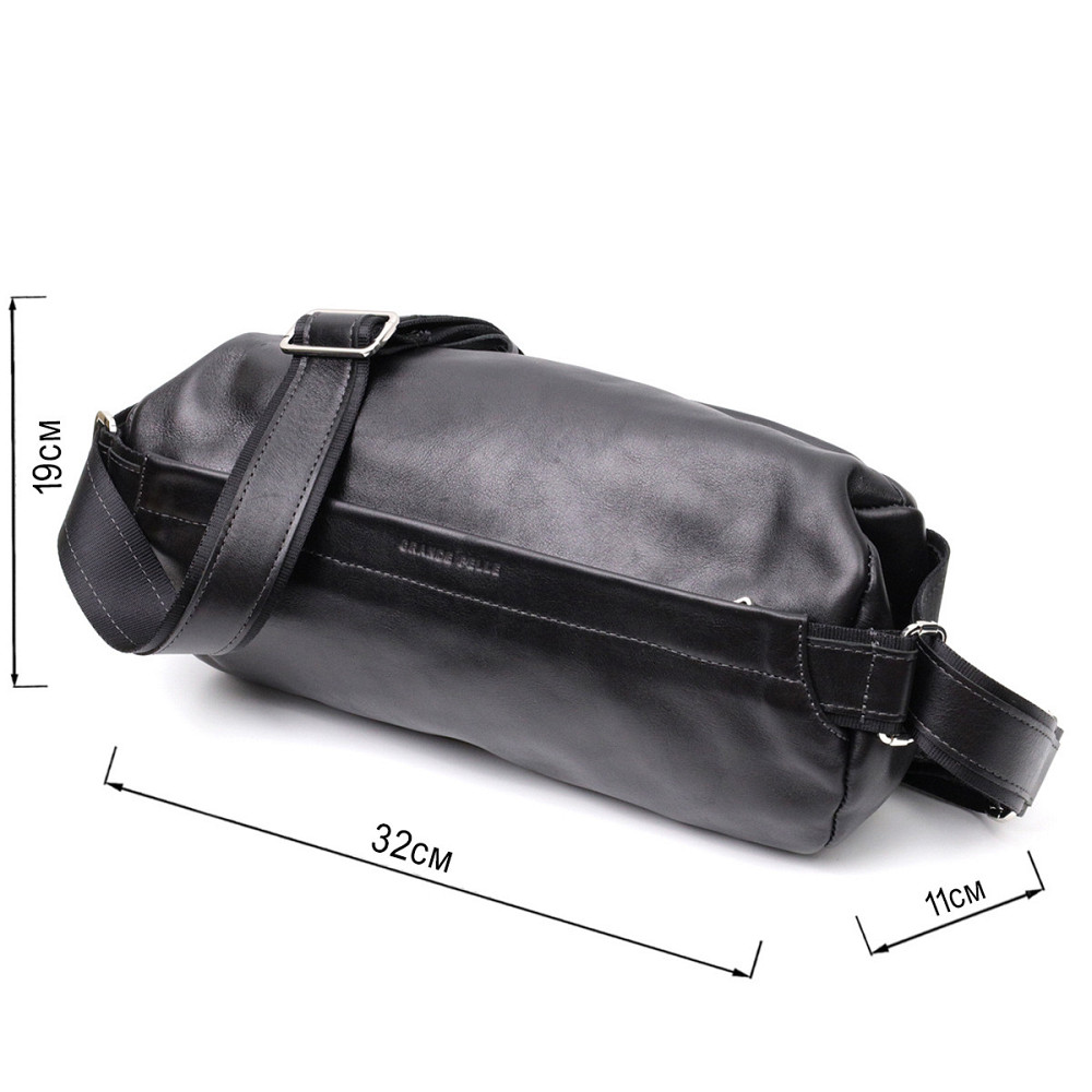 Оригінальна сумка через плече з натуральної шкіри Чорна (GRANDE PELLE) Київ - фото 7