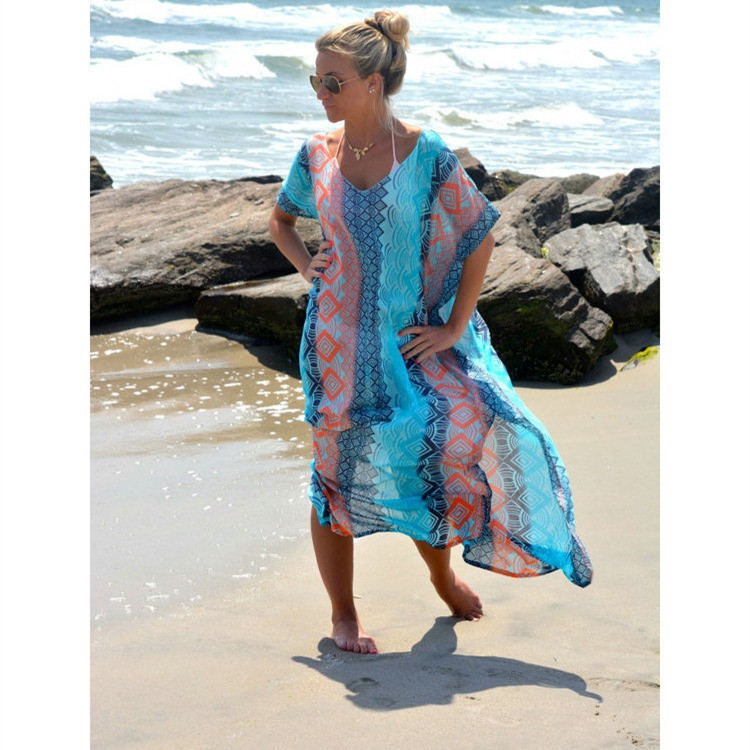 Пляжная туника женская в пол one size разноцветный Киев - изображение 3