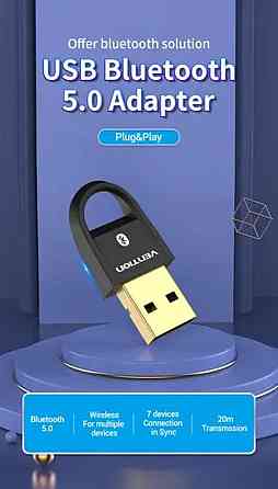 Адаптер USB Bluetooth 5.0 Vention колір чорний CDSB0 Одеса