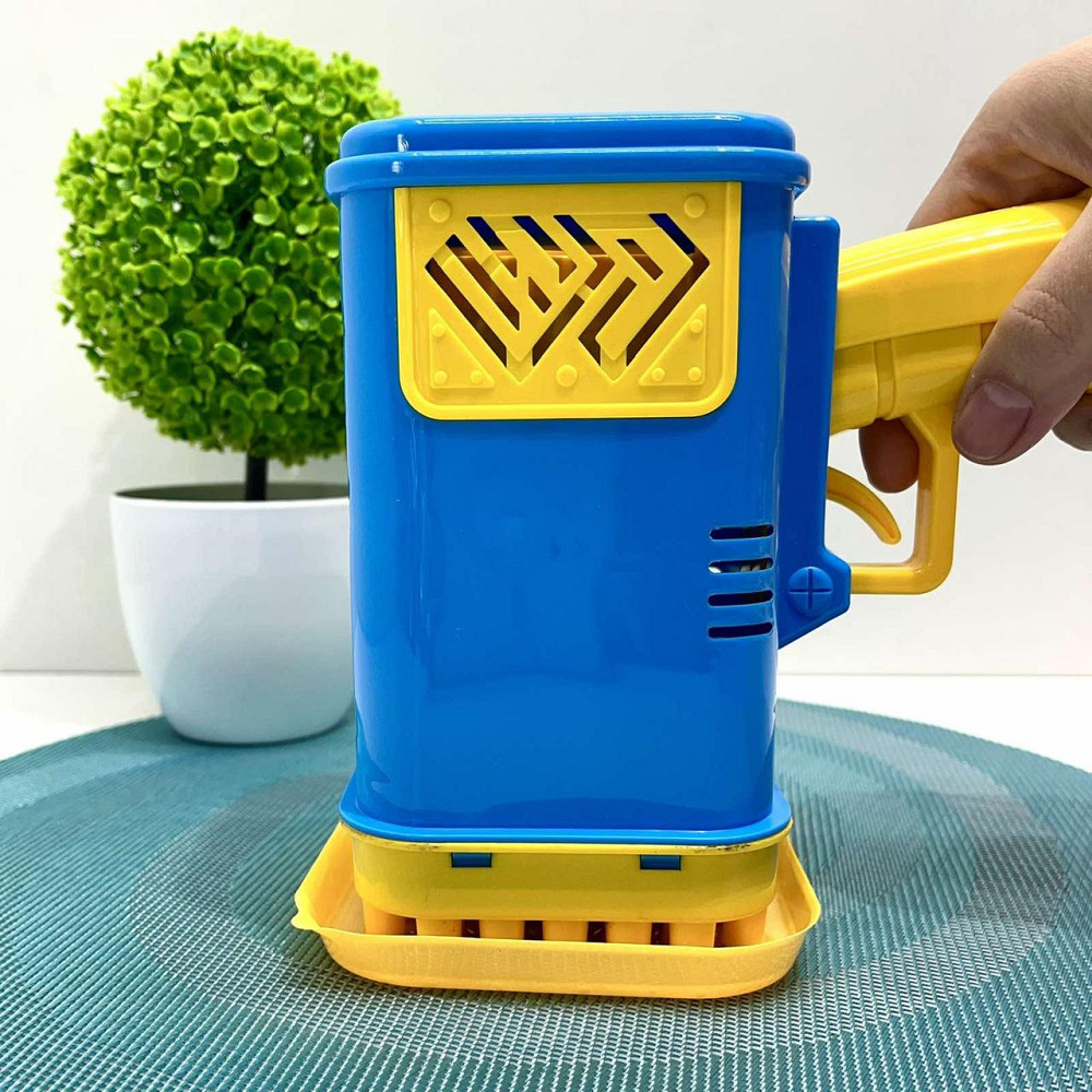 Пістолет для запуску мильних бульбашок 45 отворів 17 см Жовто-синій (2023-58A) Чернігів - фото 4