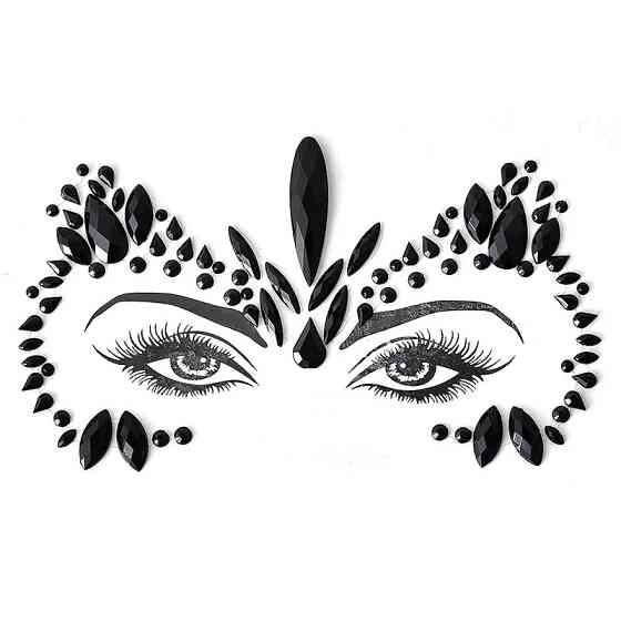 Стрази для обличчя на свято one size чорний Київ