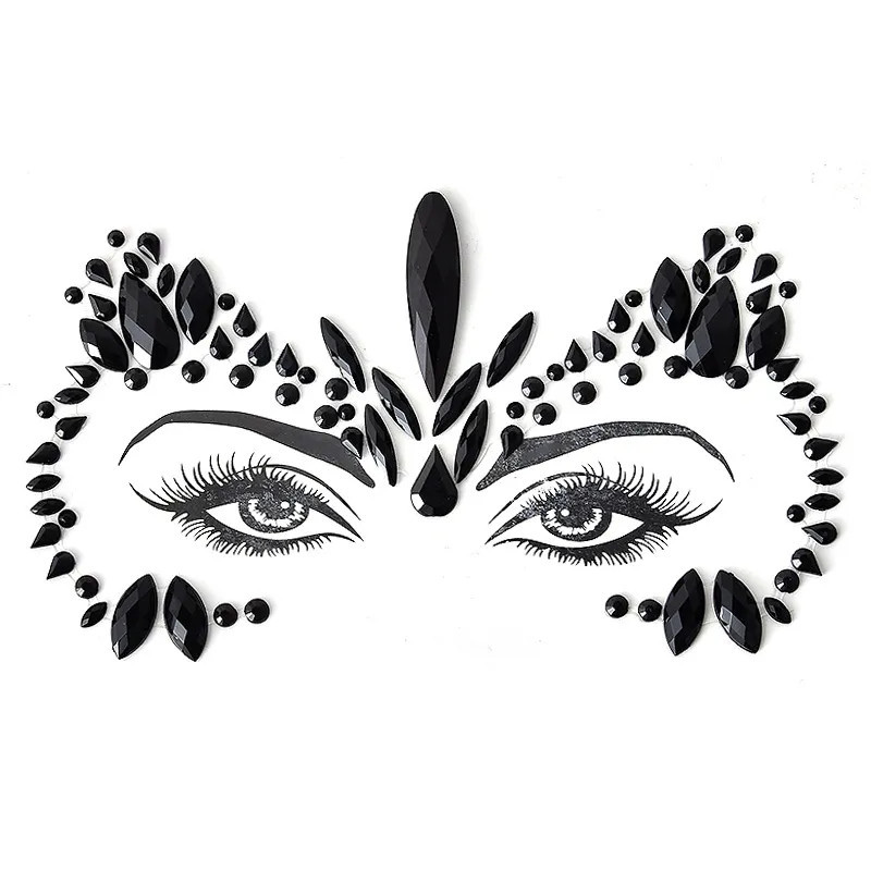 Стрази для обличчя на свято one size чорний Київ - фото 1