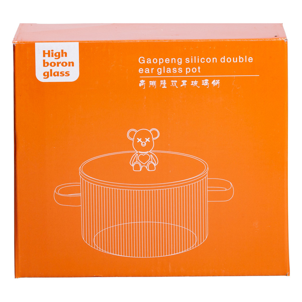 Скляна каструля прозора 1.7 літр з кришкою жароміцна HP-34-22 Коломия - фото 6