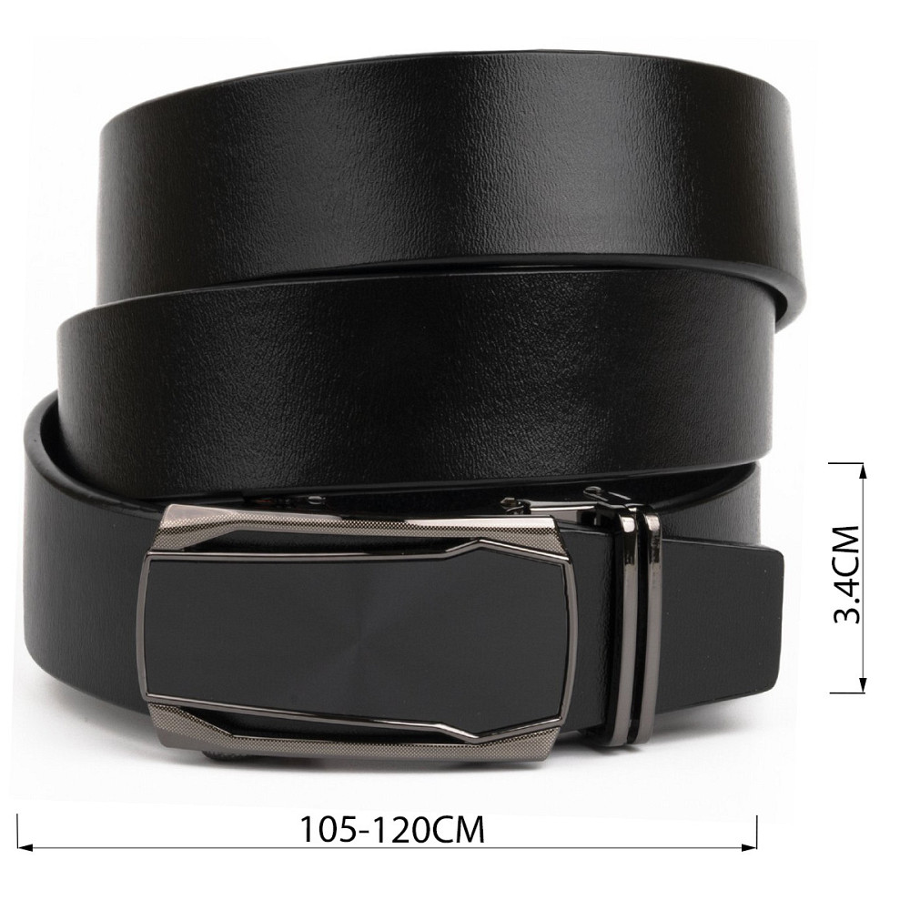 Ремень мужской c рамкой из затемненного металла Vintage 20277 Черный Киев - изображение 3