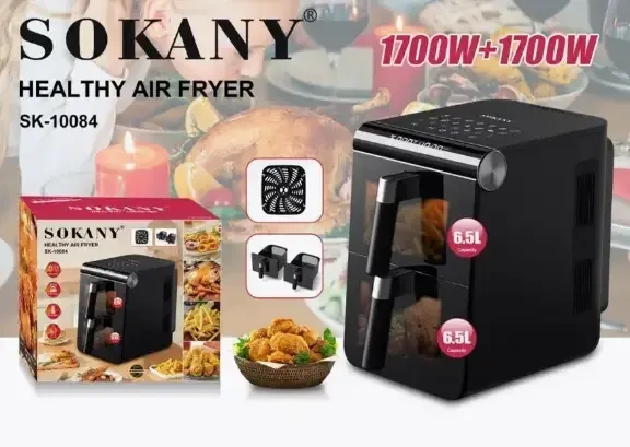 Цифровая фритюрница Sokany SK-10084, 5,5+5,5 л, 1700 Вт, температурный диапазон 50–200°C Одесса - изображение 1