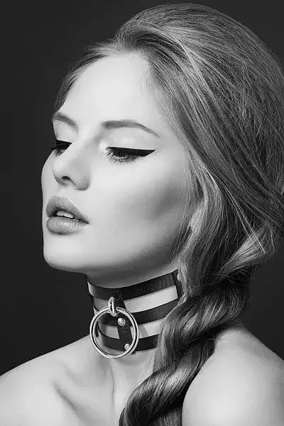 Чокер потрійний з кільцем для повідця Bijoux Pour Toi - FETISH, екошкіра Львов - изображение 1