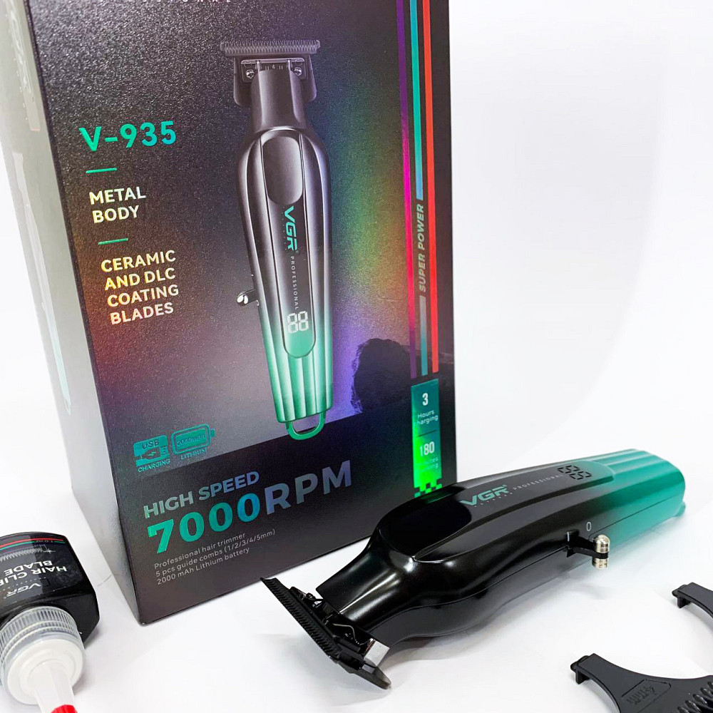 Машинка для стрижки с мощным аккумулятором VGR V-935, Универсальный тример для стрижки и бритья LO-70 Львов - изображение 10