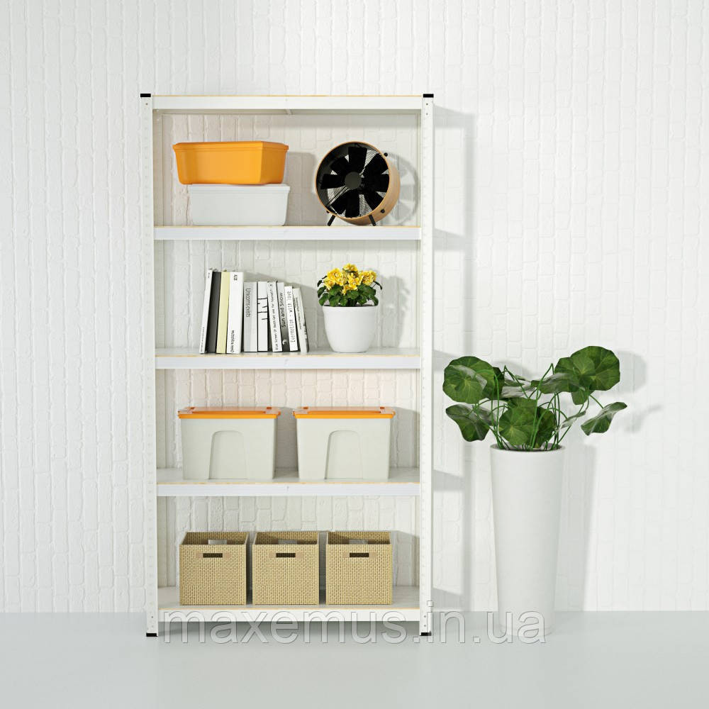 Металлический стеллаж для склада гаража и дома 180х90х40 прочный стеллаж с полками  разборной белый Мостиська - фото 10