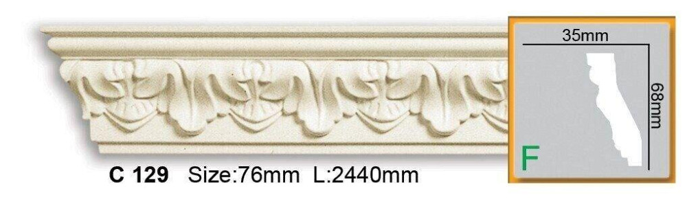 Карниз полиуретановый с орнаментом Gaudi Decor C 129 Flexi Днепр - изображение 1