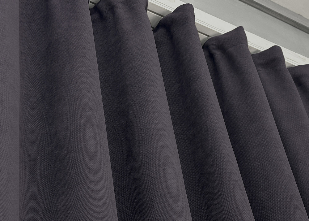 Шторна тканина вельвет, колекція "Velanta" колір графітовий 1879ш Київ - фото 6