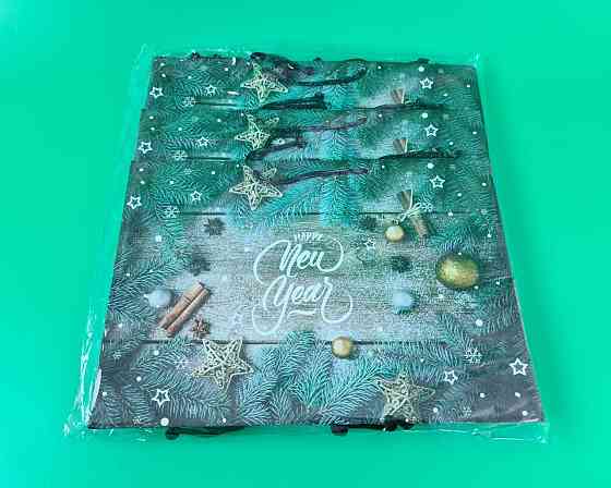 Бумажные пакеты большой горизонтальный 36/22/10  новоголний-18 (12 шт) Харьков