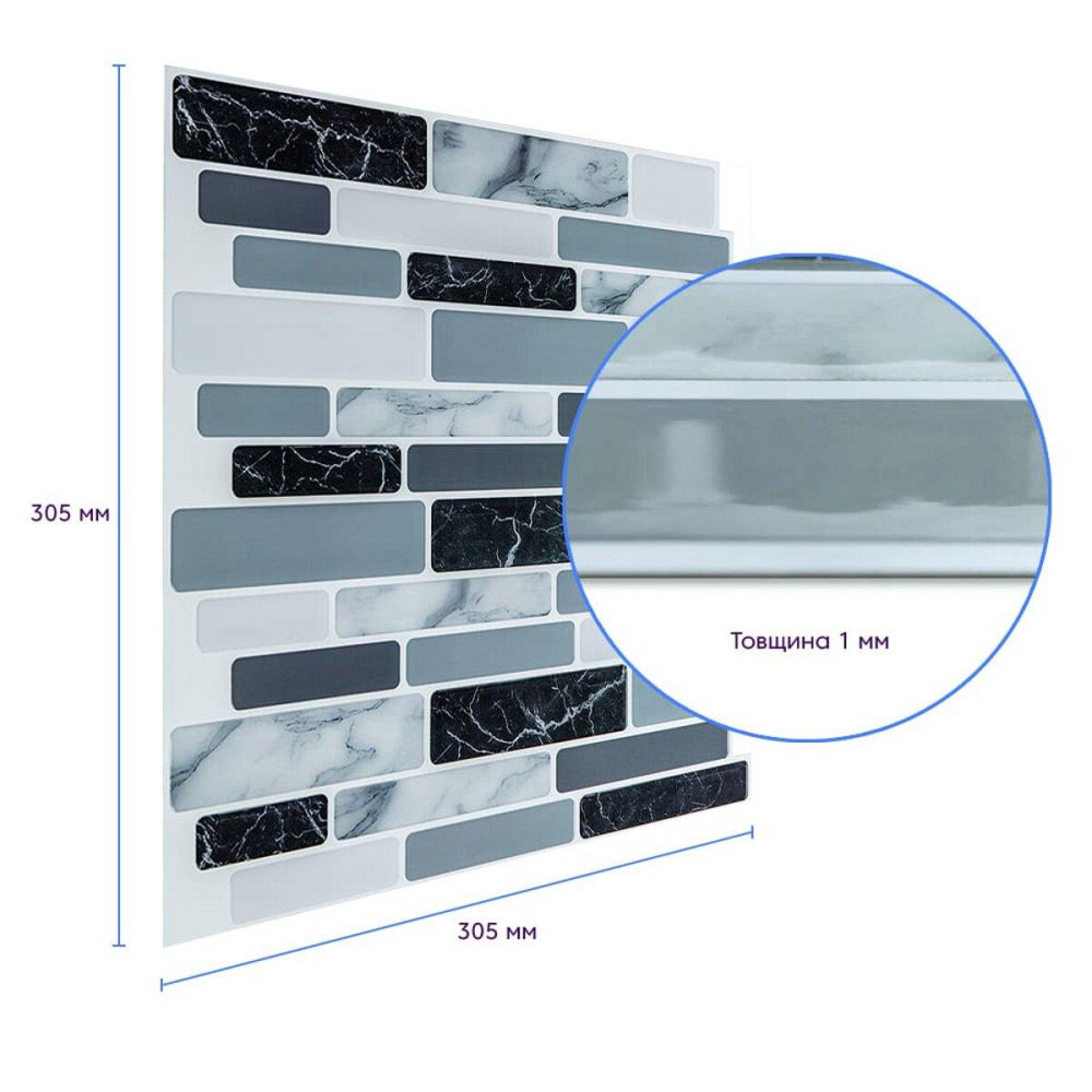 Самоклеющаяся полиуретановая плитка под мрамор 305х305х1мм SW-00001174 Днепр - изображение 5