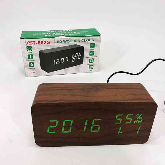 Clock електронні настільні VST-862S-4, Практичний електронний годинник, Розумний MF-930 настільний годинник Київ