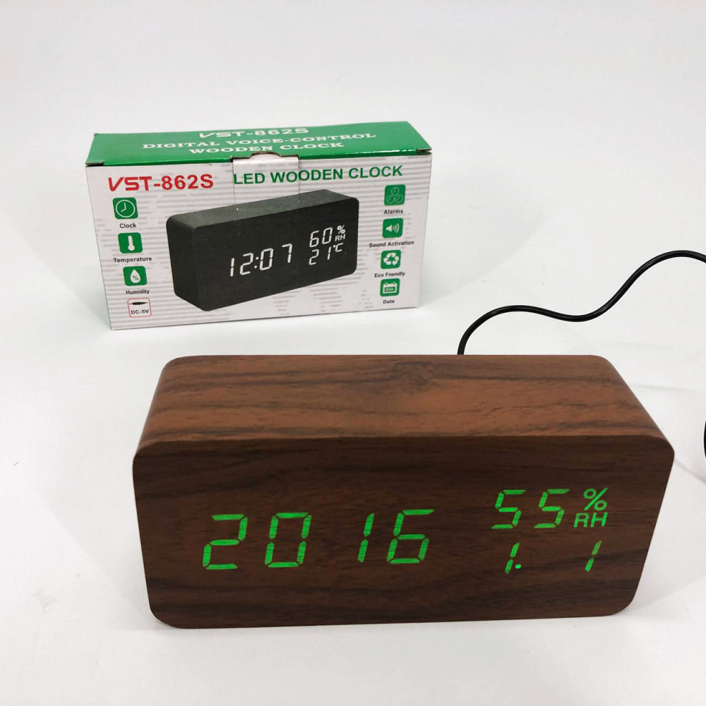 Часа электронные настольные VST-862S-4, Цифровые настольные часы квадратные, Умные MF-930 настольные часы Киев - изображение 6