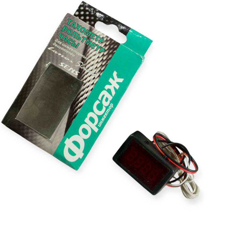Вольтметр-тахометр-годинник з дисплеєм та проводом 12В для інжекторних двигунів. Мукачево - фото 1