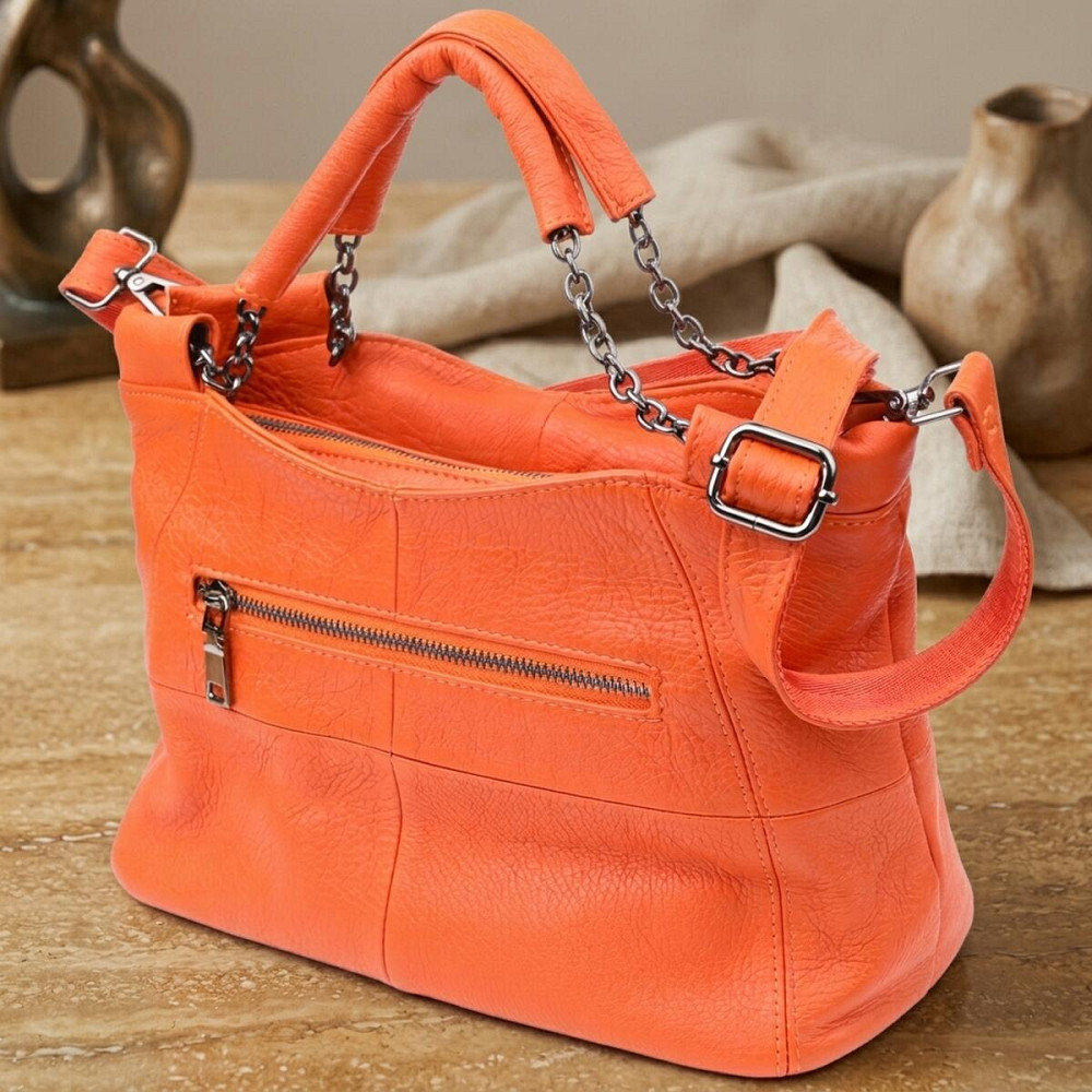 Сумка для жінок з натуральної шкіри Vintage 22990 Помаранчевий Київ - фото 14