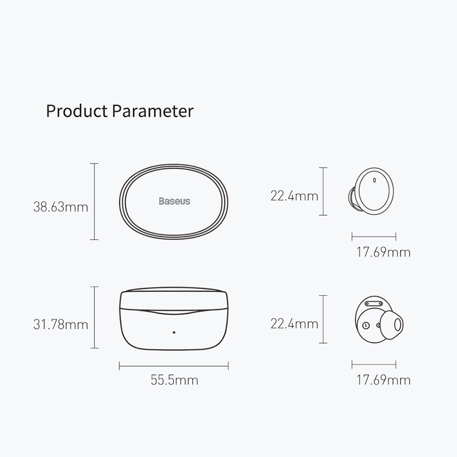 Бездротові Bluetooth навушники Baseus Bowie E2 TWS з мікрофоном IP55 NGTW090001 (Чорні) Николаев - изображение 8