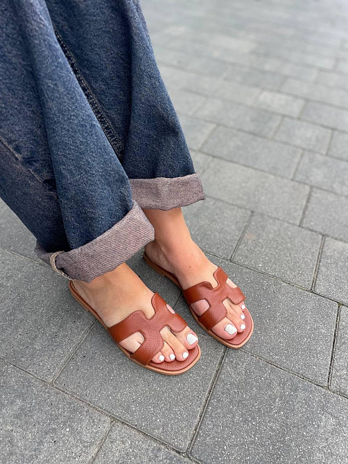 Meideli Зручні шльопанці екошкіра на низькому ходу коричневі класичні жіночі MEIDELI C50-7 р. 3 Коломыя - изображение 1