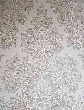 Шпалери вінілові на флізеліні AS creation Garda 1.06Х10.05 класика вензелья великі кремові коричневі срібло Київ