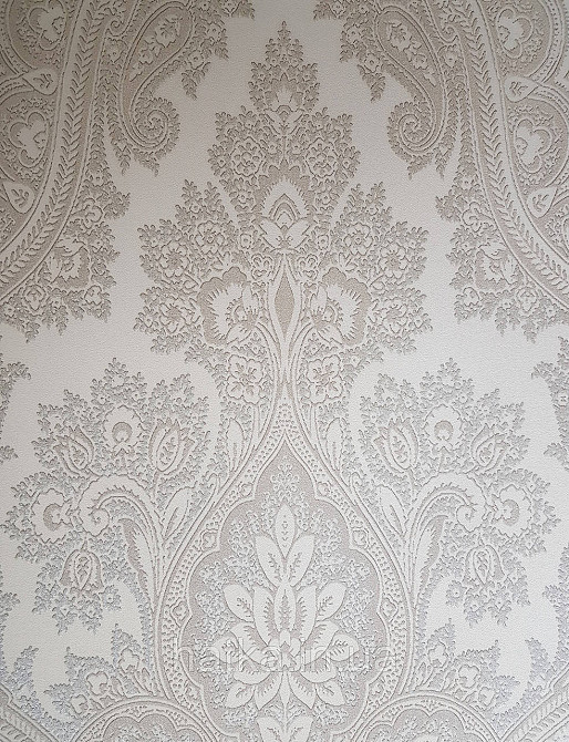 Шпалери вінілові на флізеліні AS creation Garda 1.06Х10.05 класика вензелья великі кремові коричневі срібло Київ - фото 1