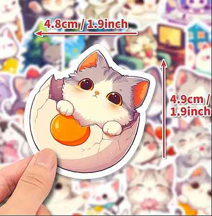 Набор милых наклеек с котами, 50 шт Киев