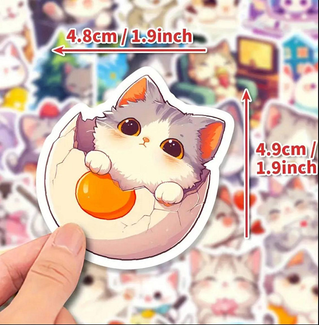 Набор милых наклеек с котами, 50 шт Киев - изображение 4