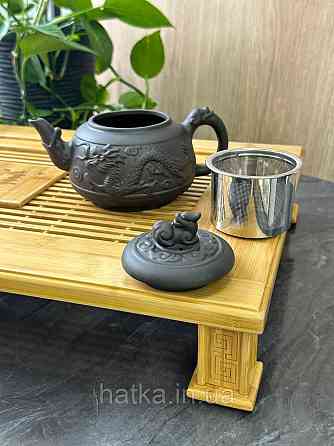 Чайник заварювальний ісинська глина 550 мл "Шень-Лун магічний Дракон" темний Т2568-1 Київ