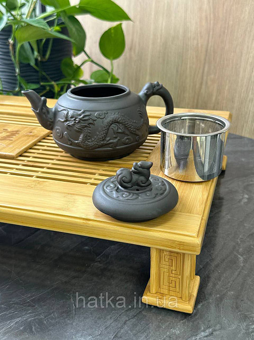 Чайник заварювальний ісинська глина 550 мл "Шень-Лун магічний Дракон" темний Т2568-1 Київ - фото 2