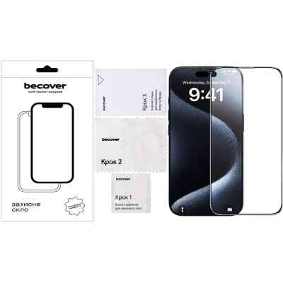 Скло захисне BeCover Apple iPhone 16 Plus Black (712123) Вінниця