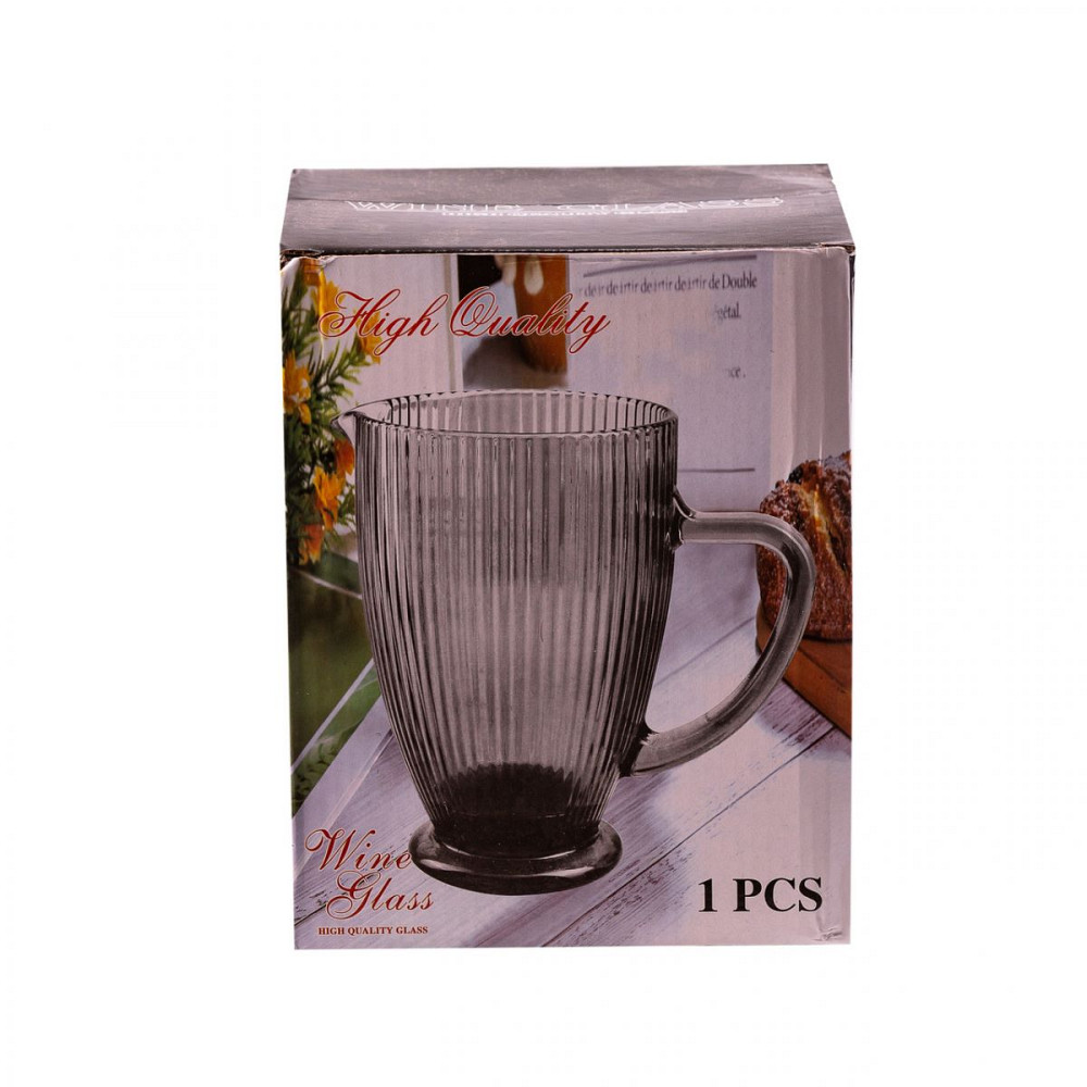 TS Kitchen Глечик для напоїв ребристий 1,2 л з товстого скла блакитний HP7118BL Коломыя - изображение 3