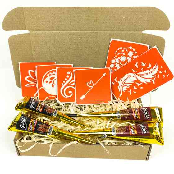 Набір хни з трафаретами для біо-тату №3 henna-set-03 Вінниця