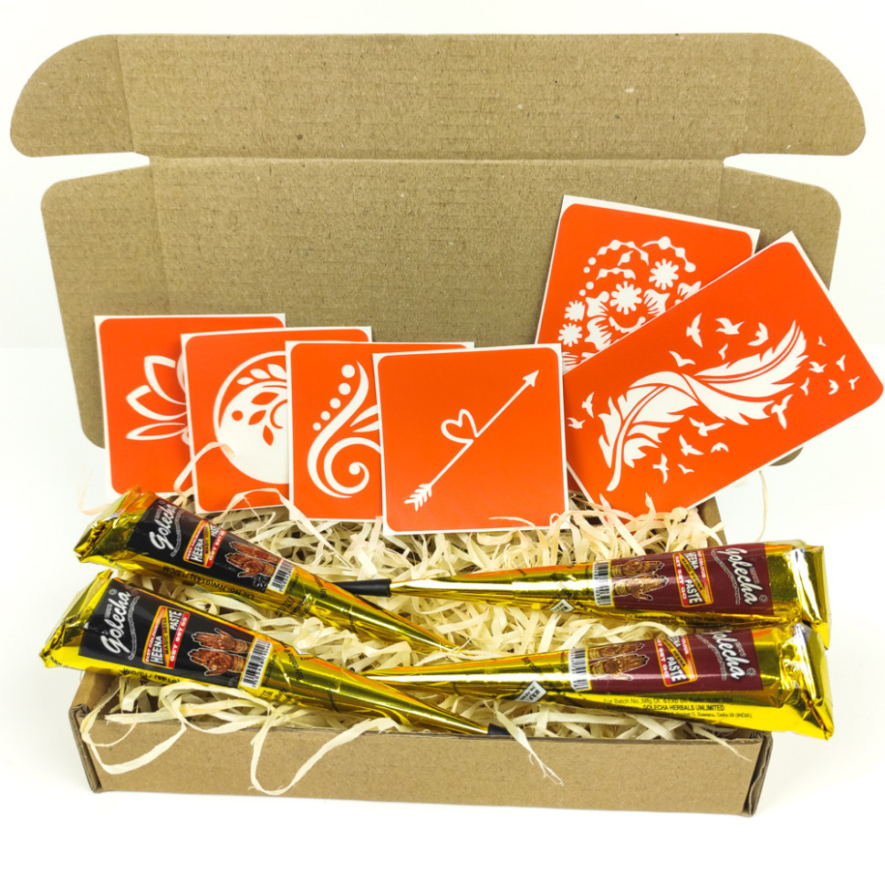 Набор хны с трафаретами для био-тату №3 henna-set-03 Винница - изображение 1