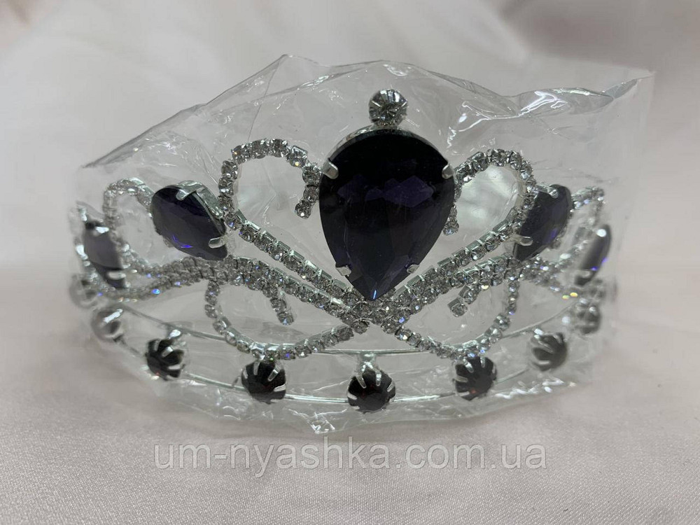 Диадема на обруче Корона серебряная с фиолетовыми камнями Кривой Рог - изображение 3