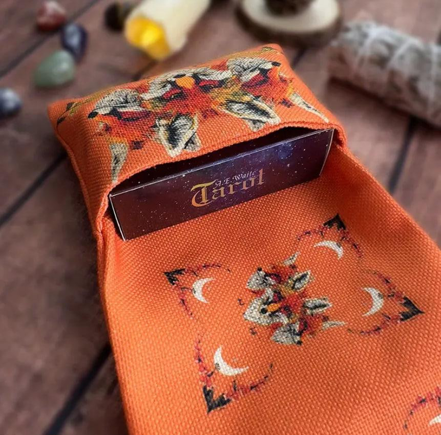 Сумка для зберігання карт Таро 38×17 см з лисицями та місячними символами — футляр для рун і карт Київ - фото 5