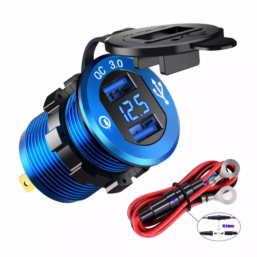 Встраиваемый адаптер 2x USB с вольтметром для авто Киев - изображение 4