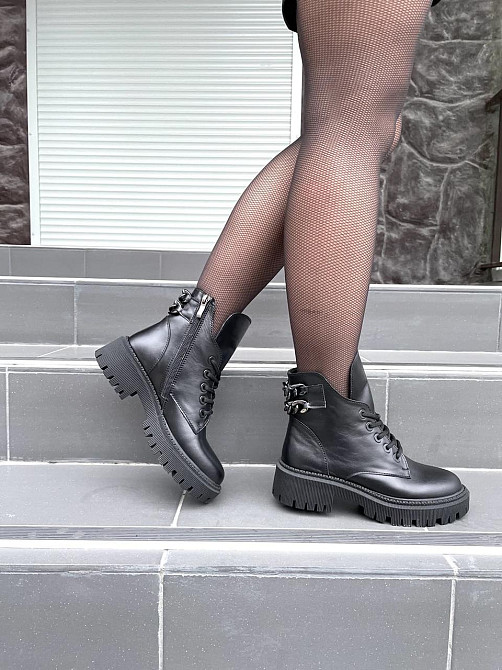 Черевики жіночі GREMMY чорні натуральна шкіра зима висота 13 см (4868) Коломия - фото 9