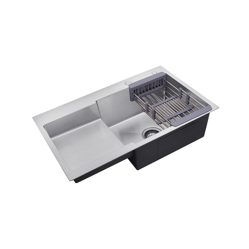 Кухонная мойка с нержавеющей стали Kroner KRP Gebürstet - 78х48 RHM (3/1 мм) Киев - изображение 5