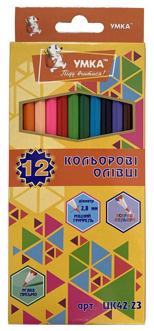 Олівці кольорові 12 кол. "Умка" Колормікс шестигранні, ЦК42-23, шт Київ - фото 1