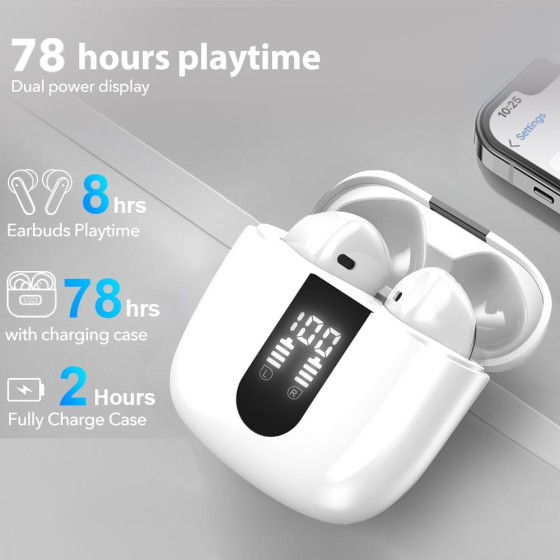 Беспроводные наушники JBES Pro Bluetooth 5.3, 13 мм, глубокий бас, 50 ч работы, 4 микрофона ENC, IPX5, Type-C Киев