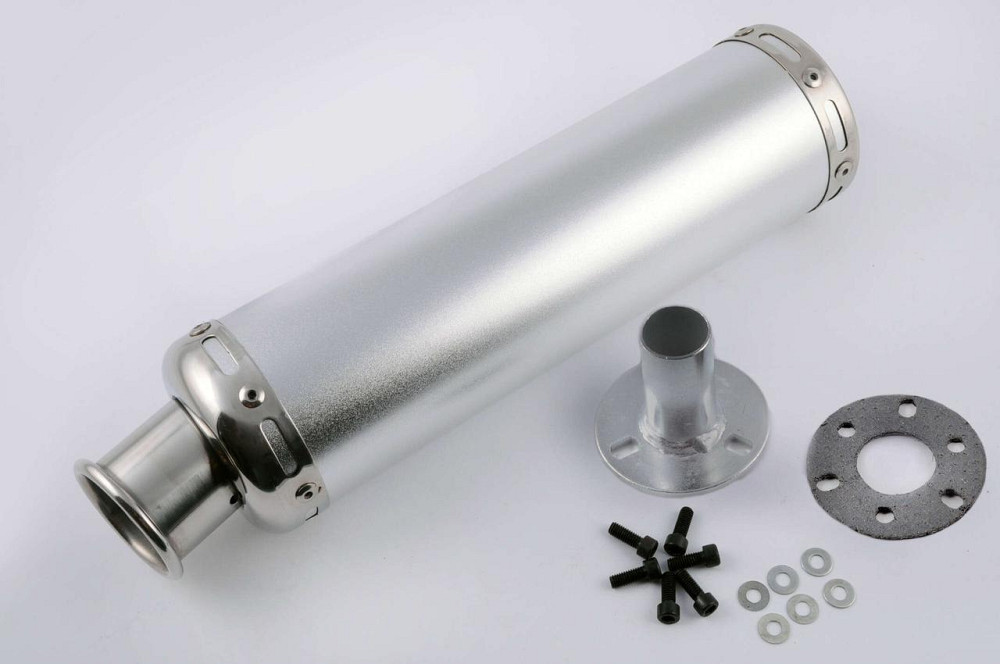 Глушник (тюнінг) 300*9 см, кріп. Ø48mm (нержавіюча сталь, срібло, прямоток, mod:9) Мукачево - фото 1