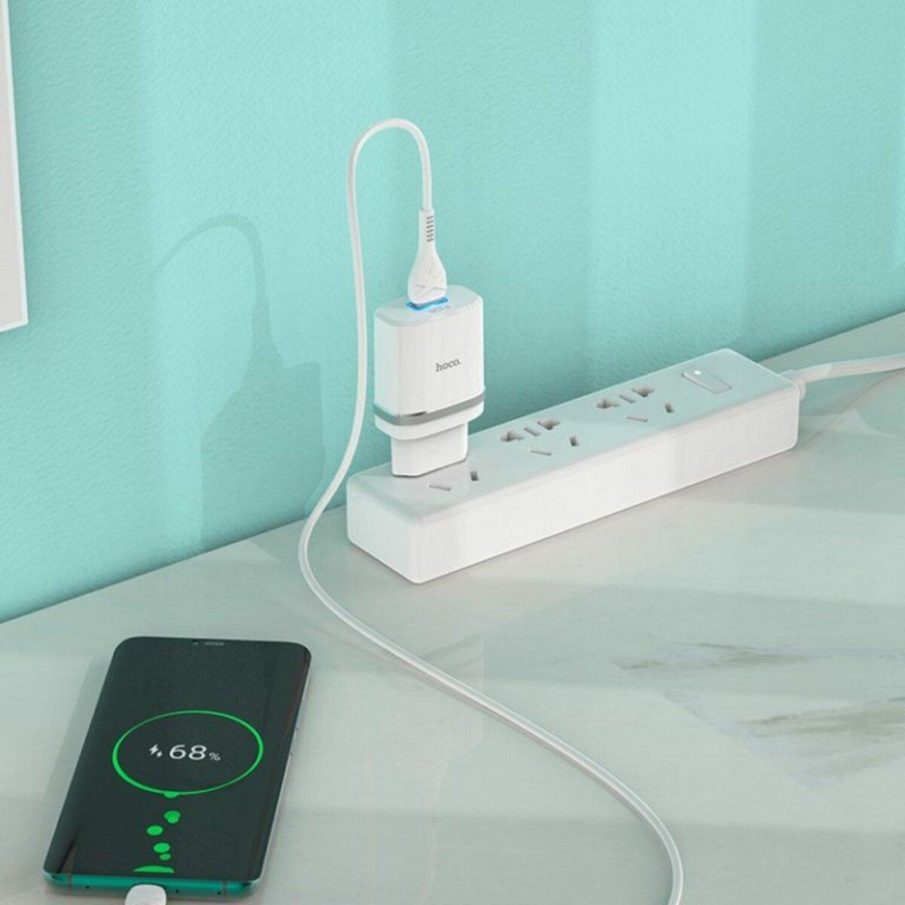 Мережевий зарядний пристрій HOCO C12Q Smart QC3.0 charger set, колір білий 6931474716309 Одеса - фото 4
