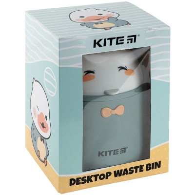 Кошик для паперів Kite Настільний контейнер для сміття, сіро-зелений (K24-010-1) Вінниця - фото 5