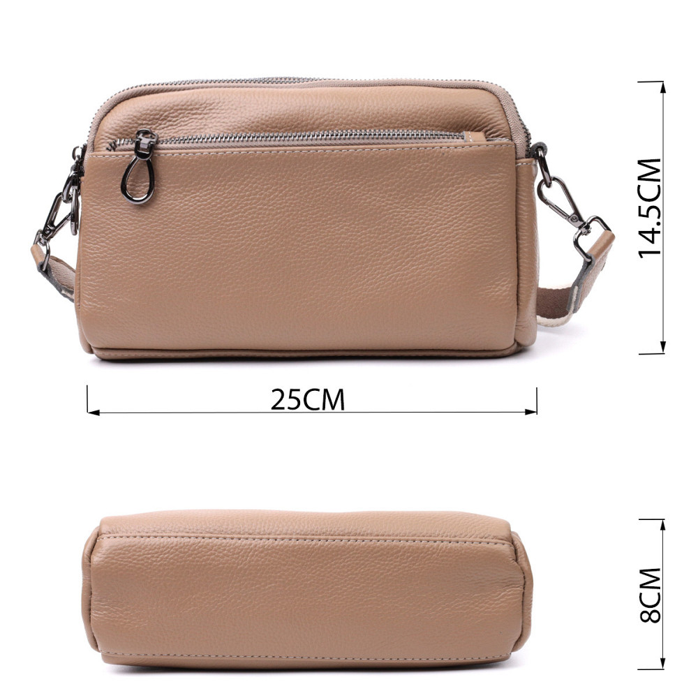 Жіноча стильна сумка з натуральної шкіри Vintage 22599 Бежева Київ - фото 3