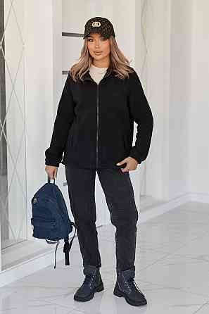 Флісова жіноча кофта на блискавці Jacket" | Норма та батал Чорний, 50-52 Київ