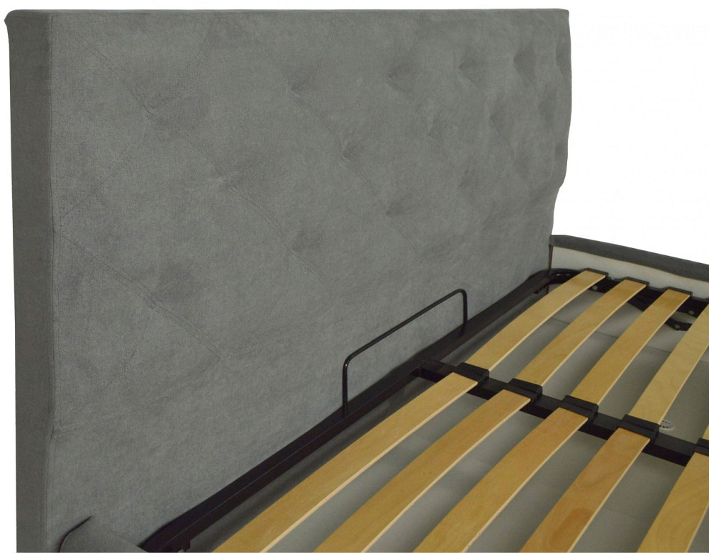 Ліжко Двоспальне Bristol VIP 180 х 200 см Aston 16 З додатковою металевою цільнозварною рамою Сірий Київ - фото 7