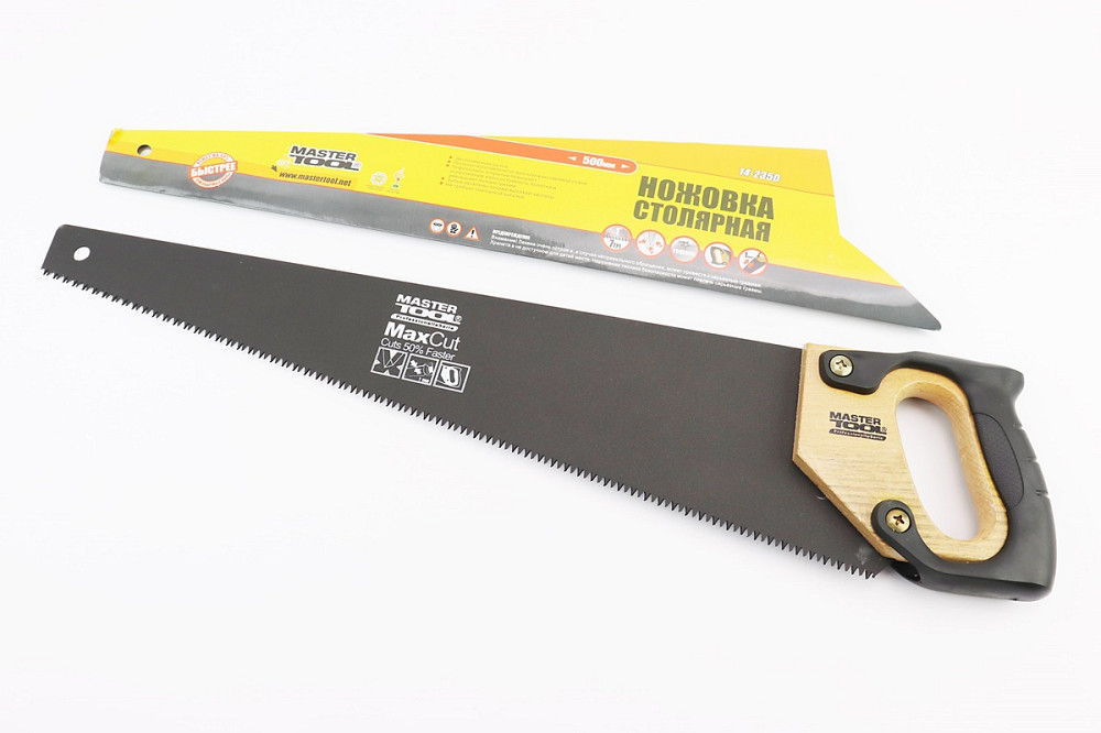 Ножівка по дереву 500мм, 7TPI MAX CUT, загартований зуб, 3D заточування, тефлонове покриття 14-2350 Київ - фото 1