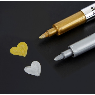 Маркер Baoke 1,5 мм срібний Металік (MARK-PER-BAO-MP550S) Вінниця - фото 3