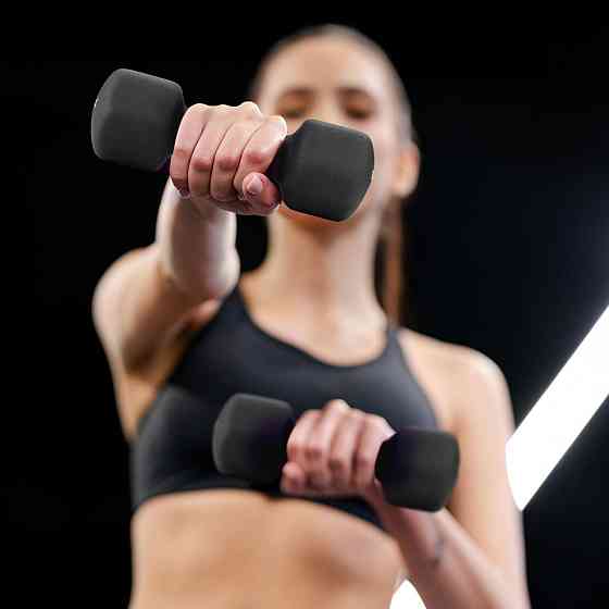 Гантелі для фітнесу неопренові Gymtek Hex 2х4кг чорний Київ